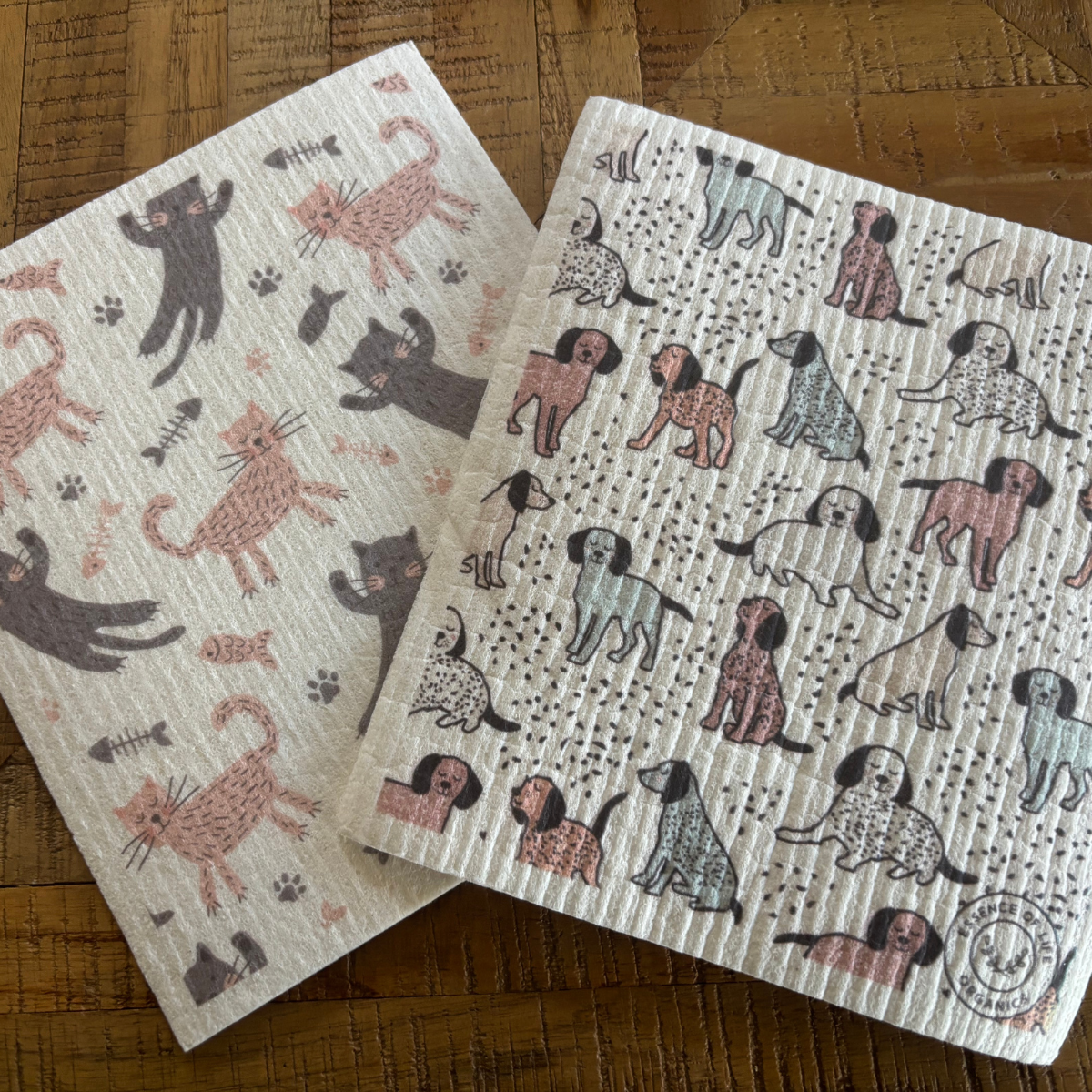 Cat Person & Puppy Love Dishcloths